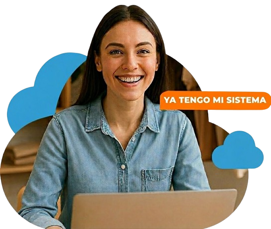 Mujer emprendedora usando MySistema